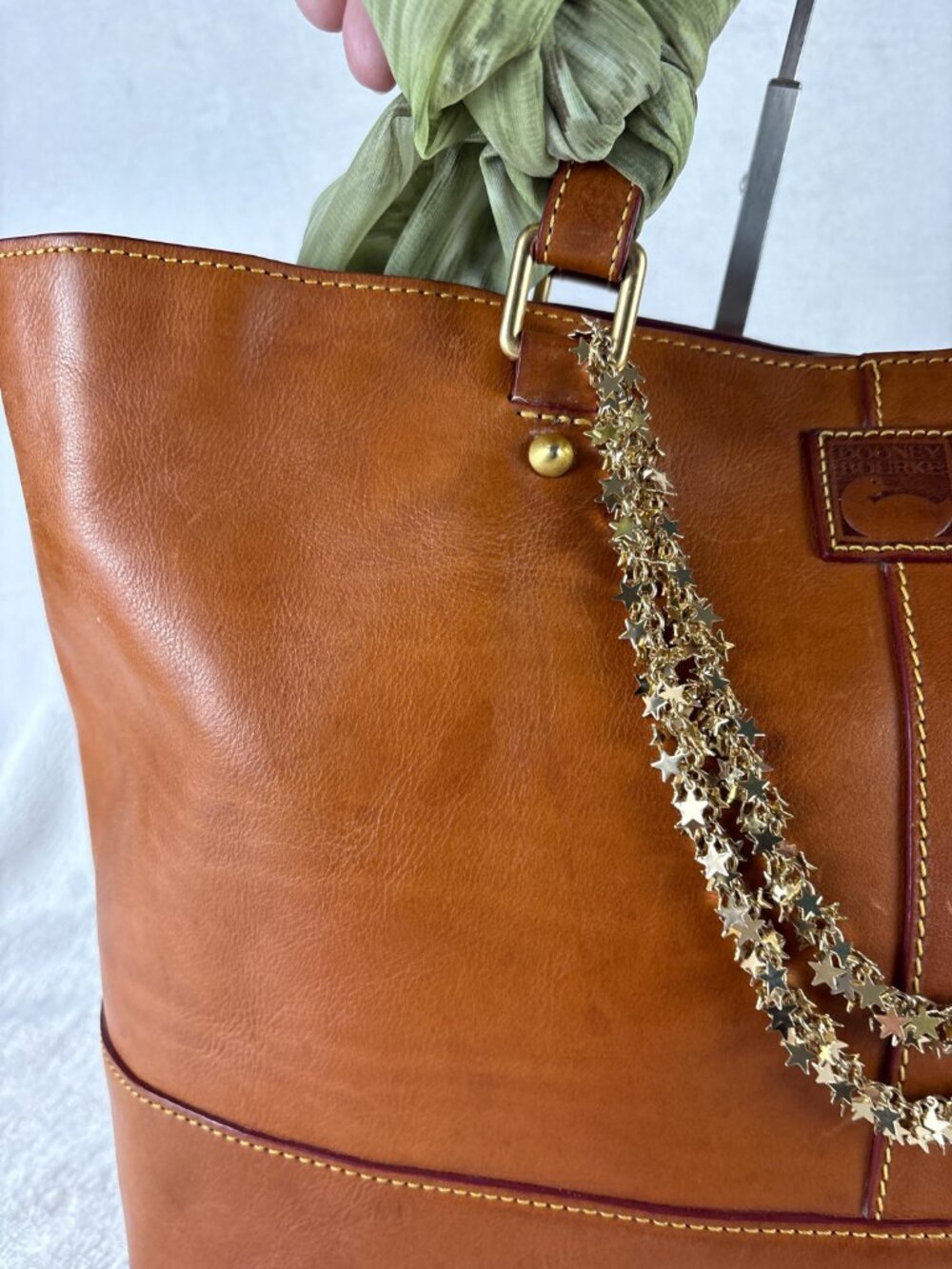 Dooney & Bourke Florentine East/West Chelsea Tote in Natural, Scarf and Chain - Picture 11 of 16